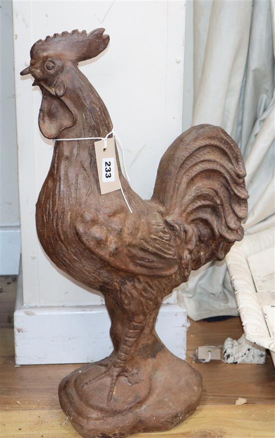 A cast iron cockerel height 56cm